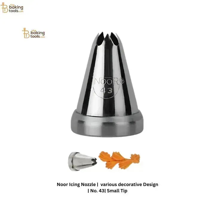 Noor Icing Nozzle | various decorative Design | No. 43 | Small Tip - thebakingtools.com